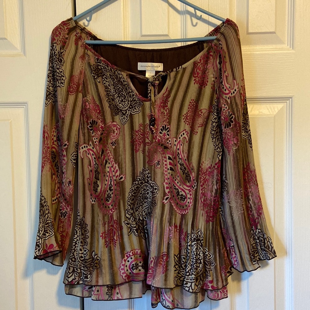 Christopher and Banks pleated blouse
